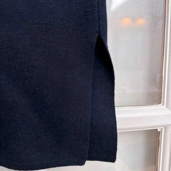 Bill Blass Classic Dark Navy Silk Knit Blend Pencil Stretchy Skirt Size Medium M - Picture 4 of 7
